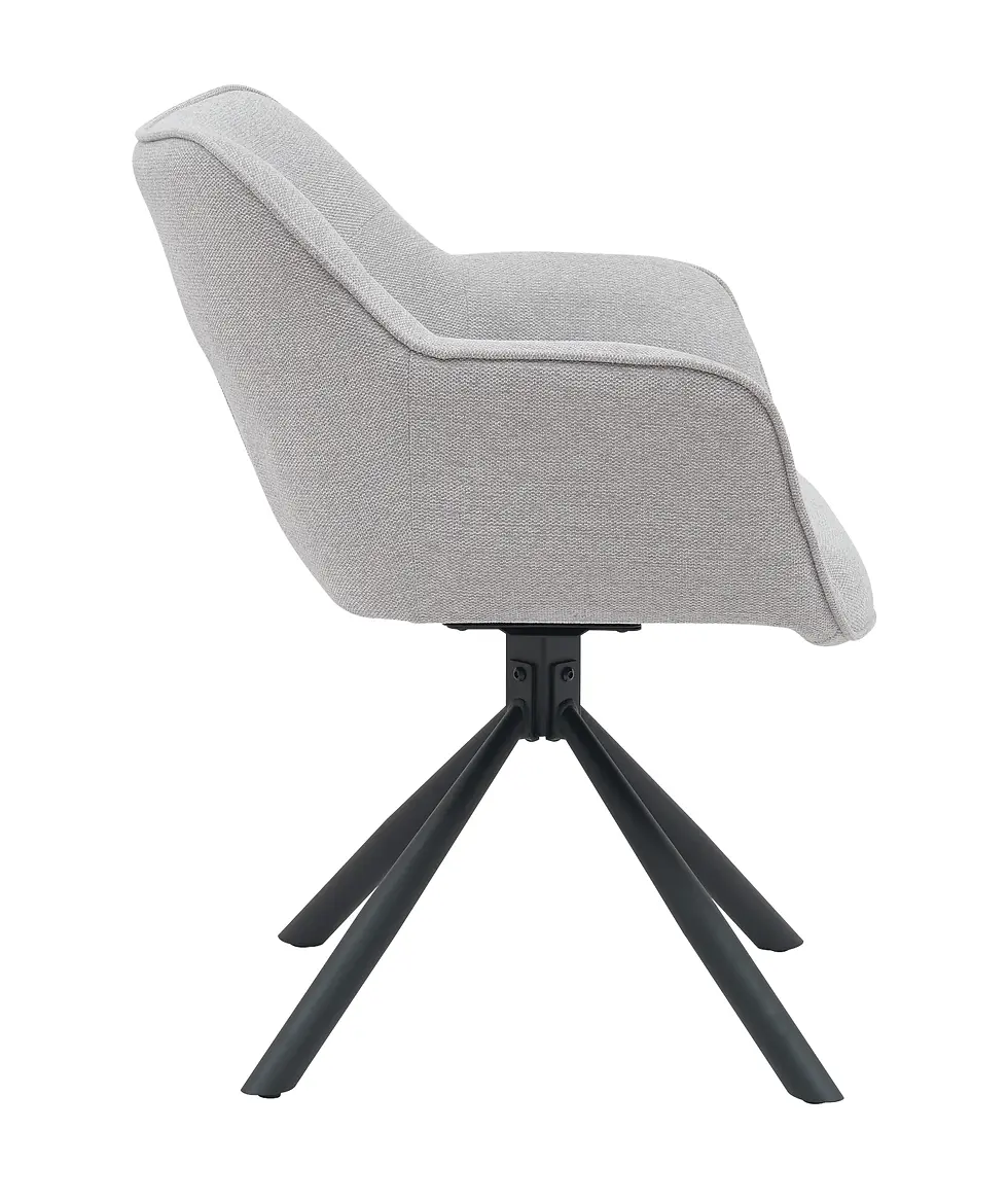 Miniatura: Colette Modern Dining Chair in Grey Side View