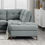 Miniatura: Serena Sectional Sofa with Chaise in Grey Fabric Chaise Detail