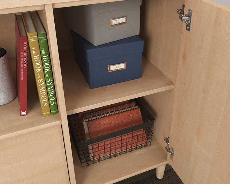 Thumbnail: Clifford Place Coastal TV Stand in Natural Finish Shelves Detail