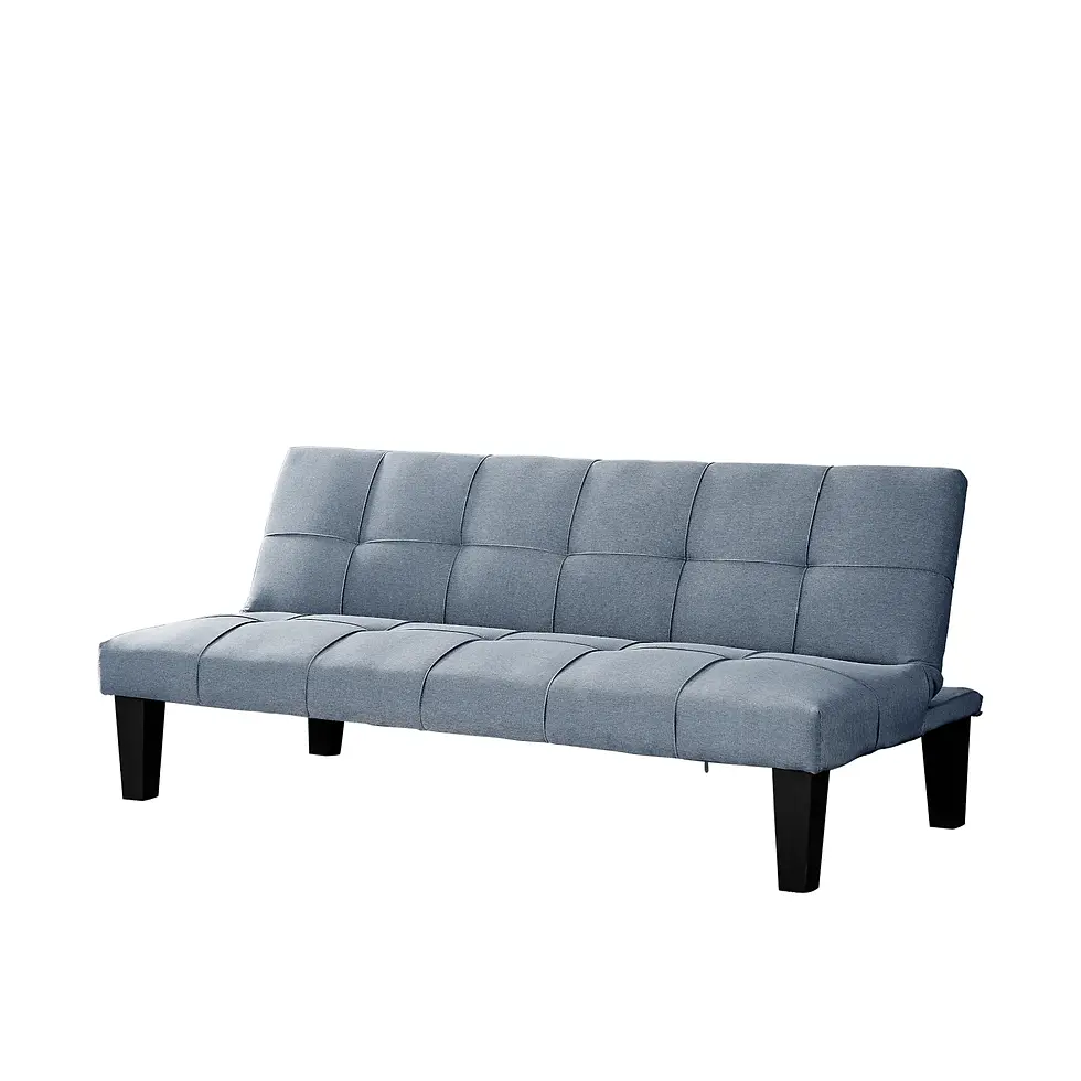 Miniatura: Moda Blue Futon Couch Upholstered in Fabric Silo