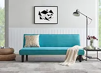Rene Convertible Futon Sofa Aqua Room Scene