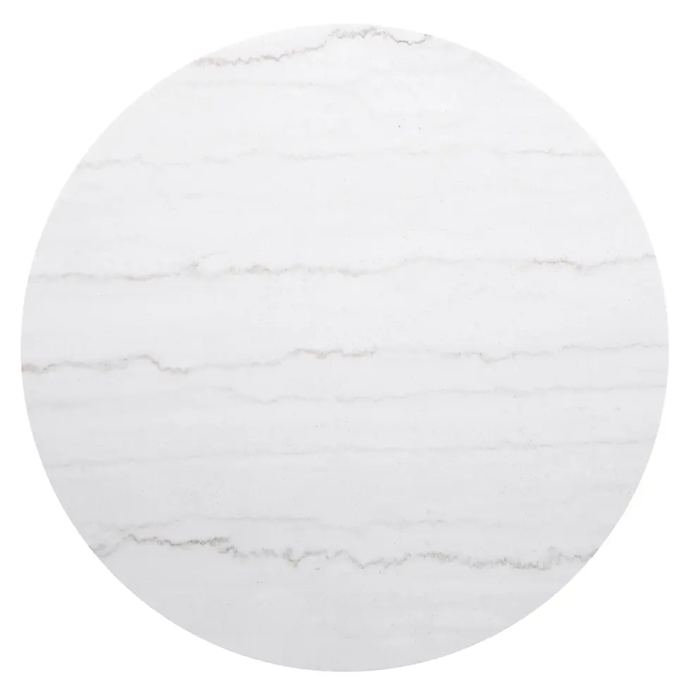 Miniatura: Jason White and Charcoal Round Marble Top End Table Top View