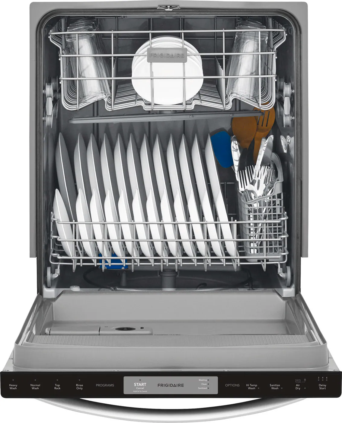 Frigidaire 24" Built-In Dishwasher in Stainless Steel Front View Open