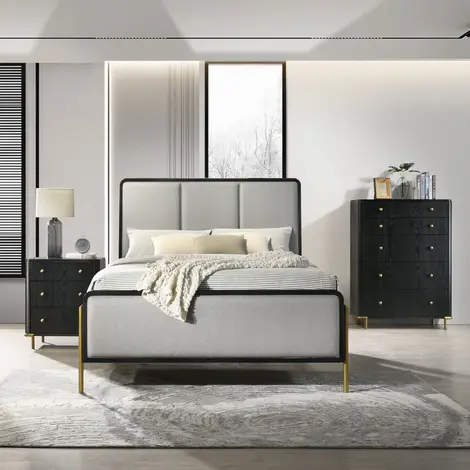 Black & Gold Bedroom Scene