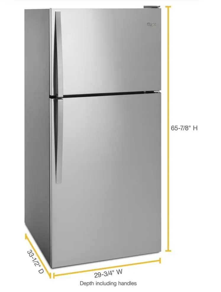 Miniatura: Whirlpool 18 Cu. Ft. Stainless Steel Refrigerator Dimensions Outline