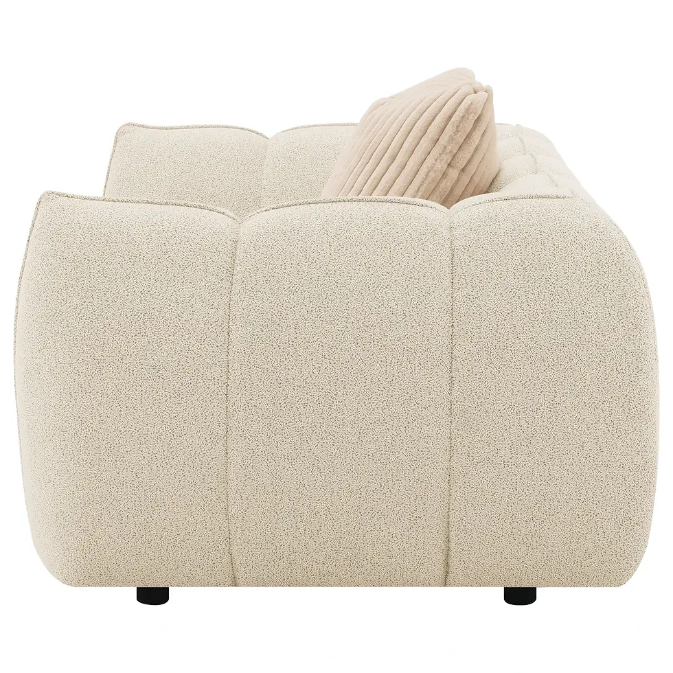 Thumbnail: Winchester Oversized Accent Chair in Sand Pebble Boucle Upholstery Side View