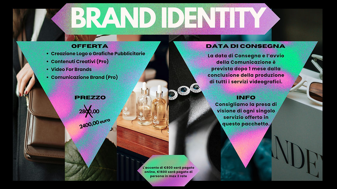 Questo pacchetto è stato ideato per qualunque tipologia di Brand o Azienda emergente che vuole fare la differenza.