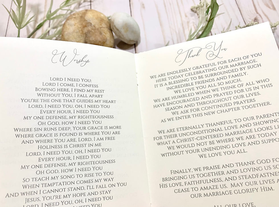 Thumbnail: Program Booklet | Deckled Edge Program Booklet | Order of Service Booklet