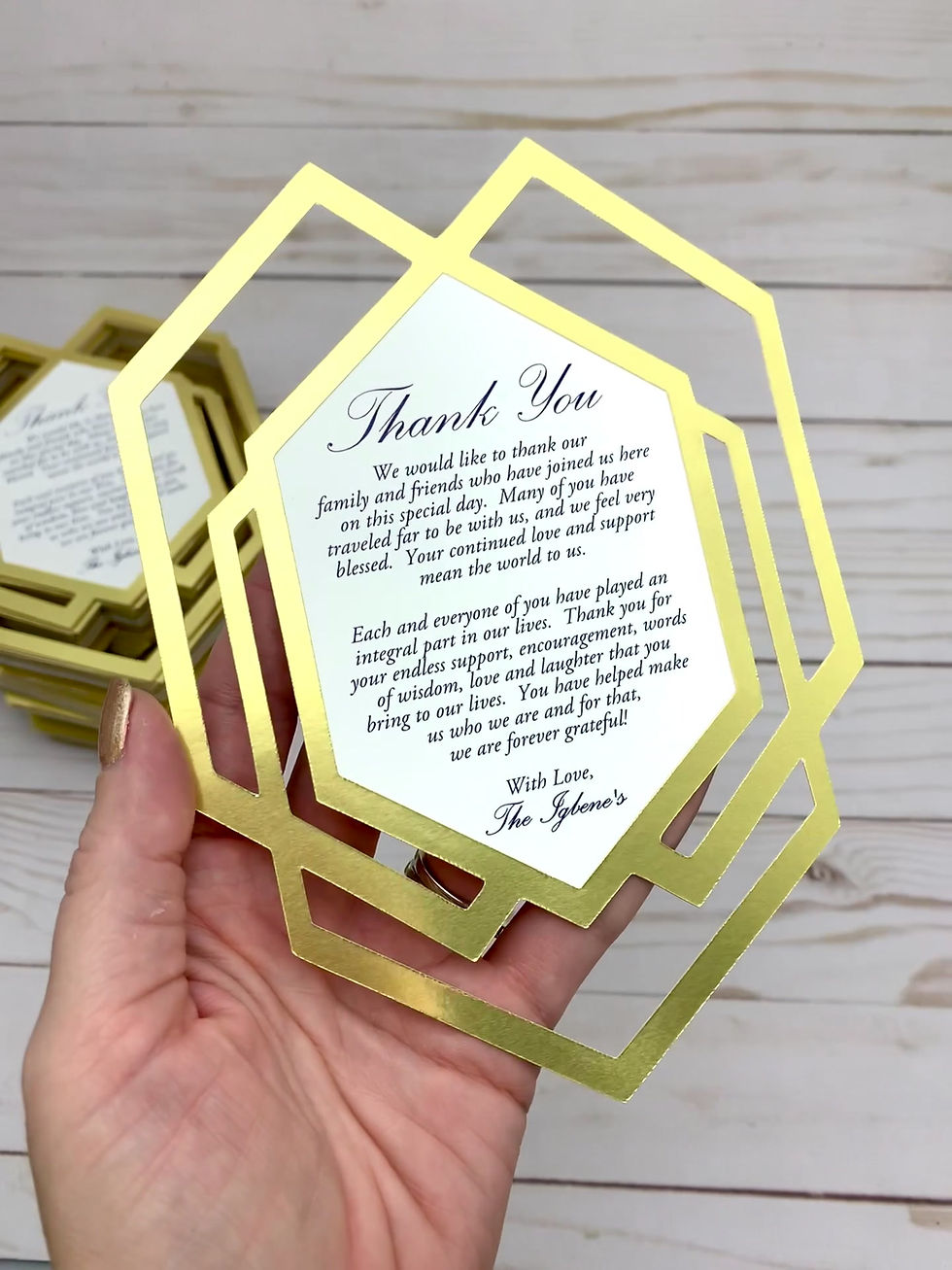 Thumbnail: Hexagon Cards | Hexagon Menu Cards | Hexagon Shaped Cards