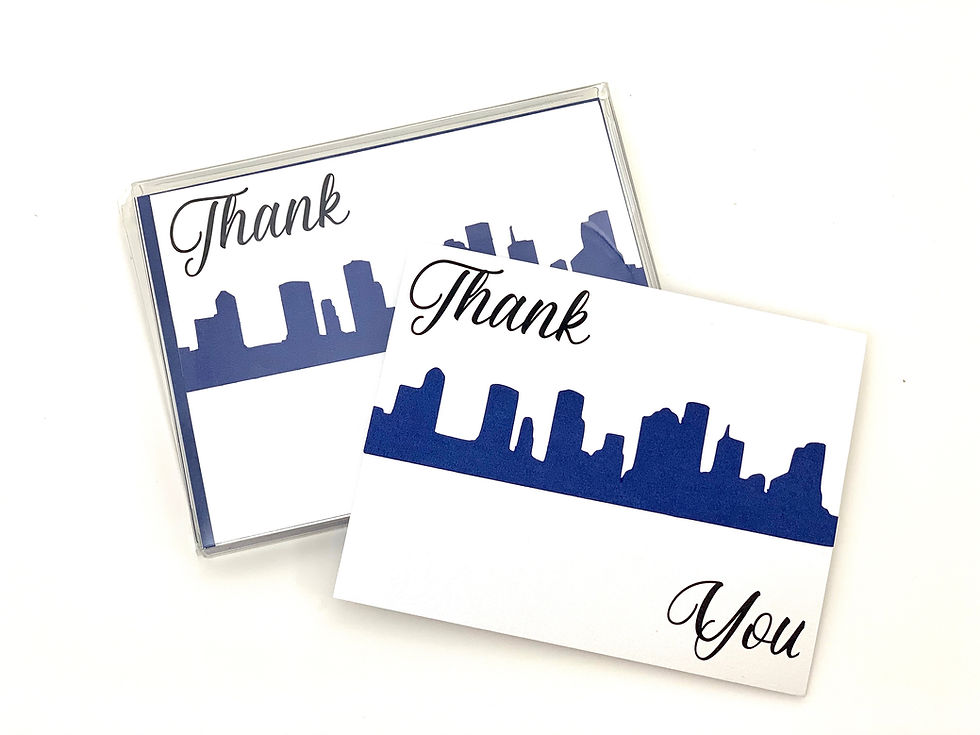 Thumbnail: Skyline Thank You Cards - Houston Skyline Pictured