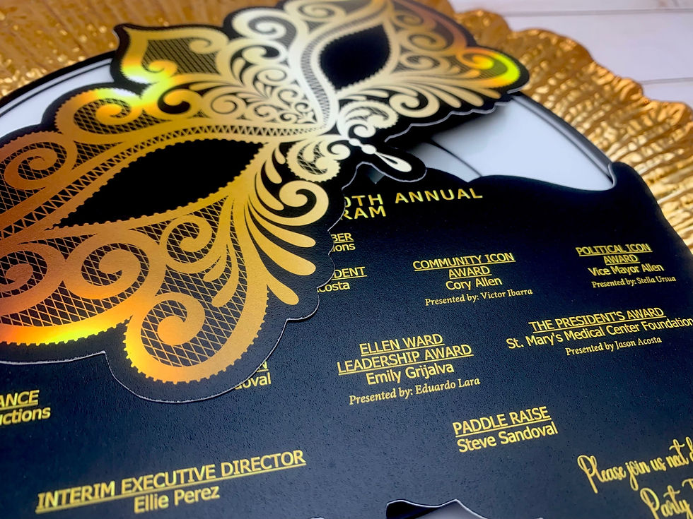 Thumbnail: Masquerade Cards | Black and Gold Masks