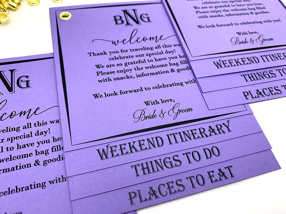 Thumbnail: Stacked Welcome Bag Cards | Swag Bag Cards | Stacked Welcome Tags