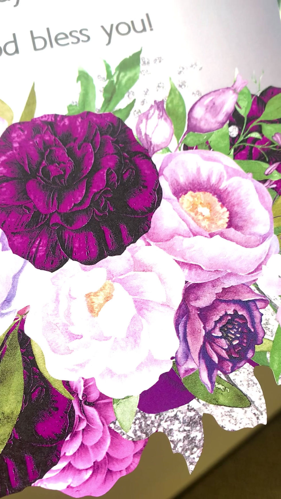 Thumbnail: Purple, Lavender and Silver Oval Floral with Greenery Menus or Thank You Cards