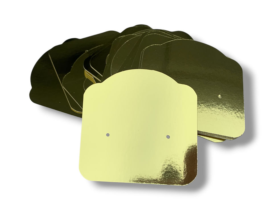Thumbnail: Gold Mirror Earring Cards | Custom Cut Gold Earring Cards