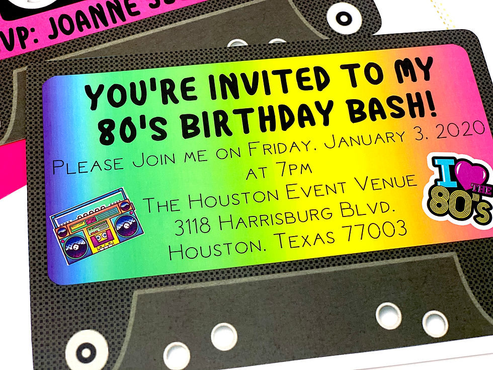 Thumbnail: Cassette Tape Invitations, 80's Love Invitations