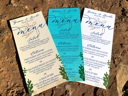 Rectangular Menus Under the Sea Menus, Rectangular Menus | Infinity Paper