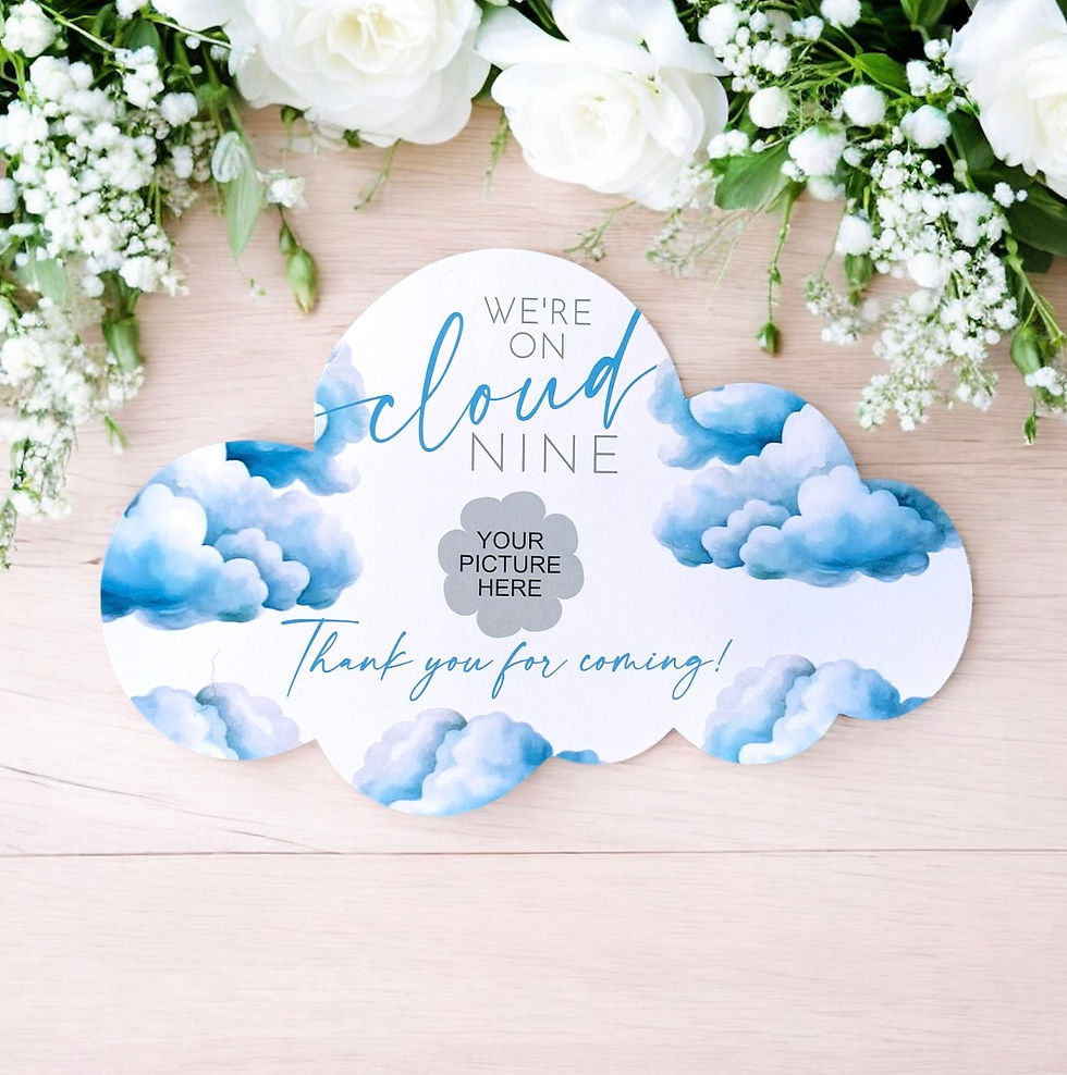 Thumbnail: Cloud Shaped Cards with Blue and White Cloud Design 