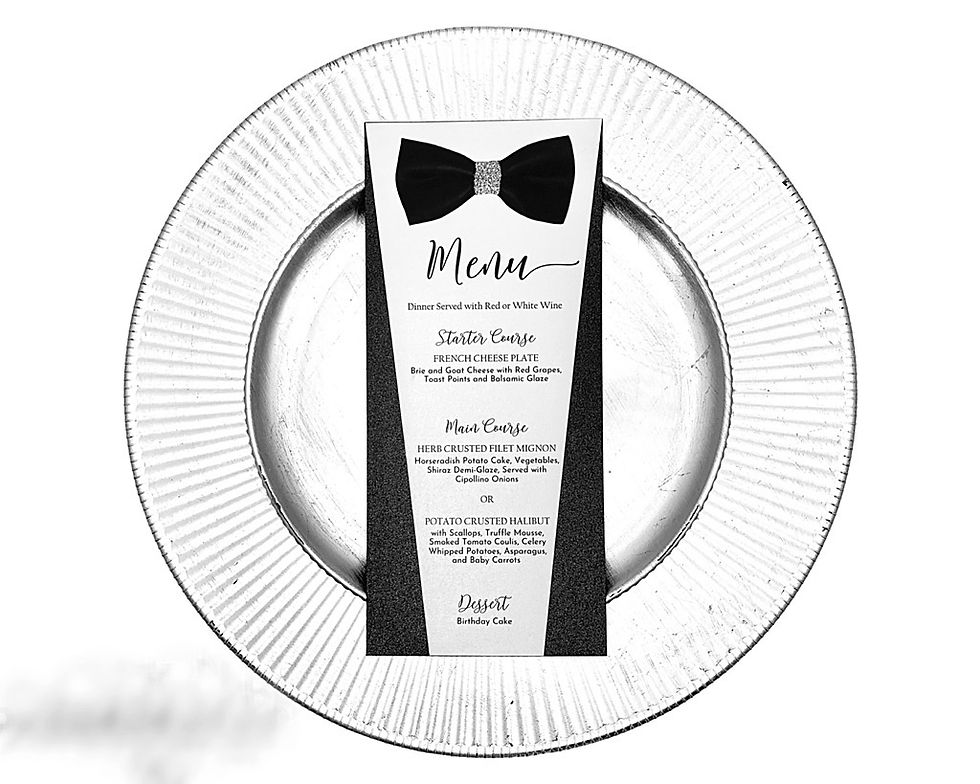 Thumbnail: Black Tie Menu | Black Tie Menus | Tuxedo Menus | James Bond Inspired Menus