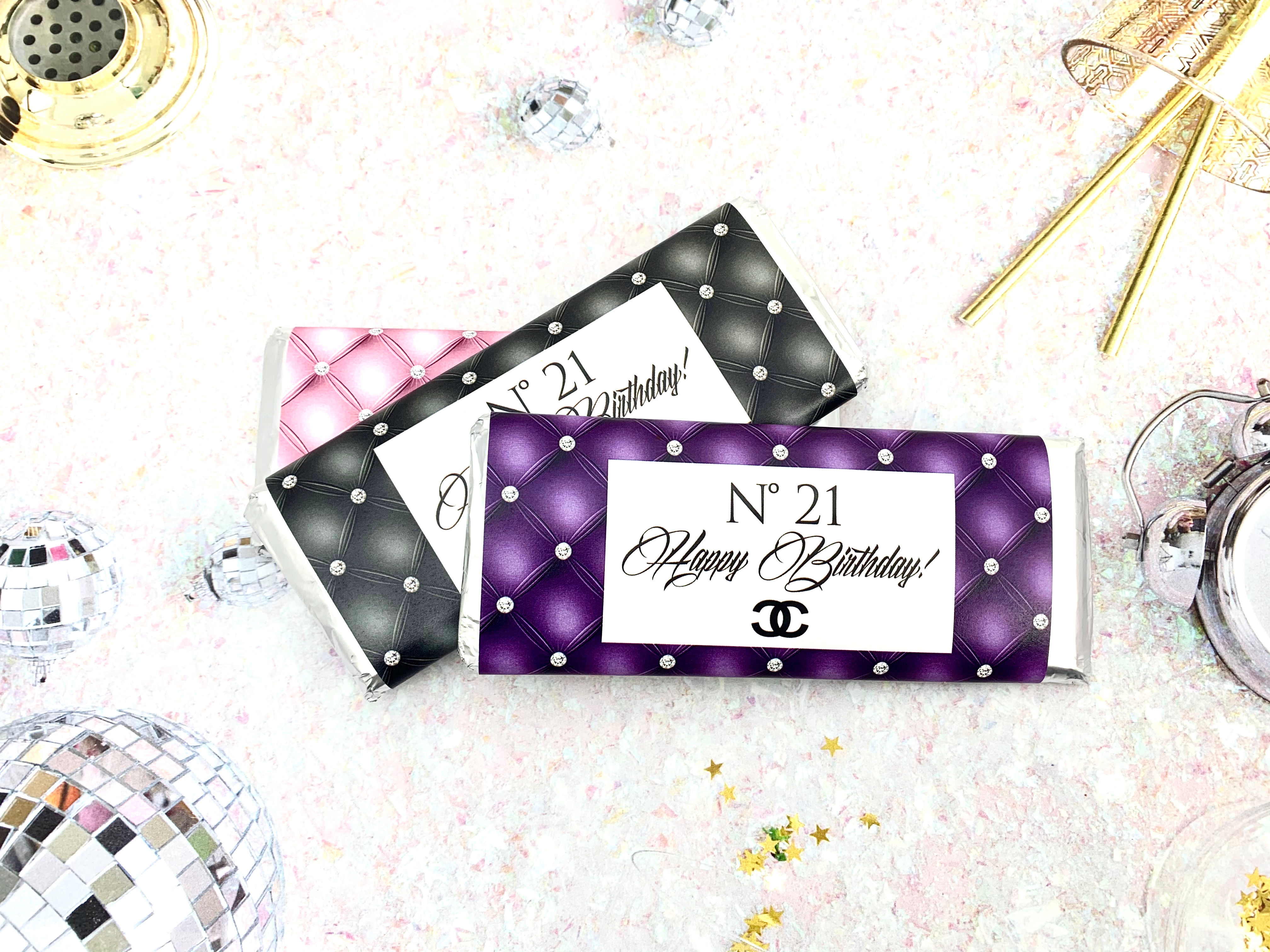 Happy Birthday Designer Candy Bar Wrappers - Choose your color!