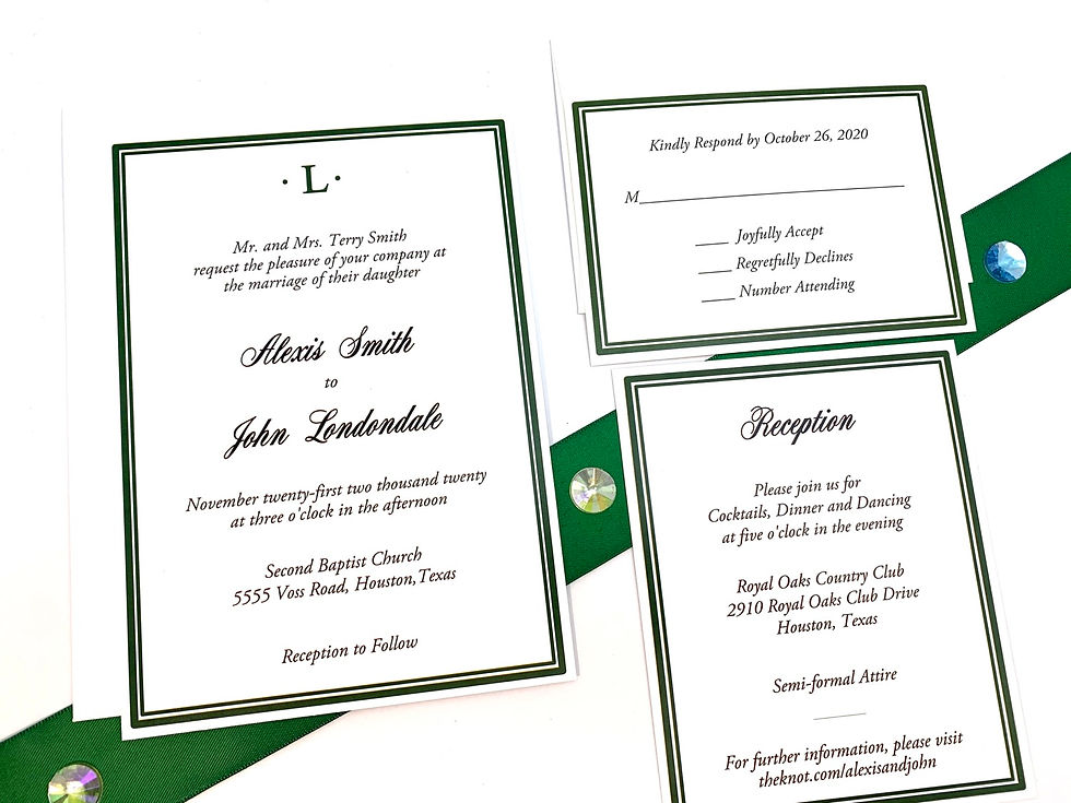 Thumbnail: Monogram Double Lined Wedding Invitation Suites
