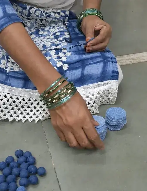 Leftover Scraps from bags' manufacturing is used to make jewellery