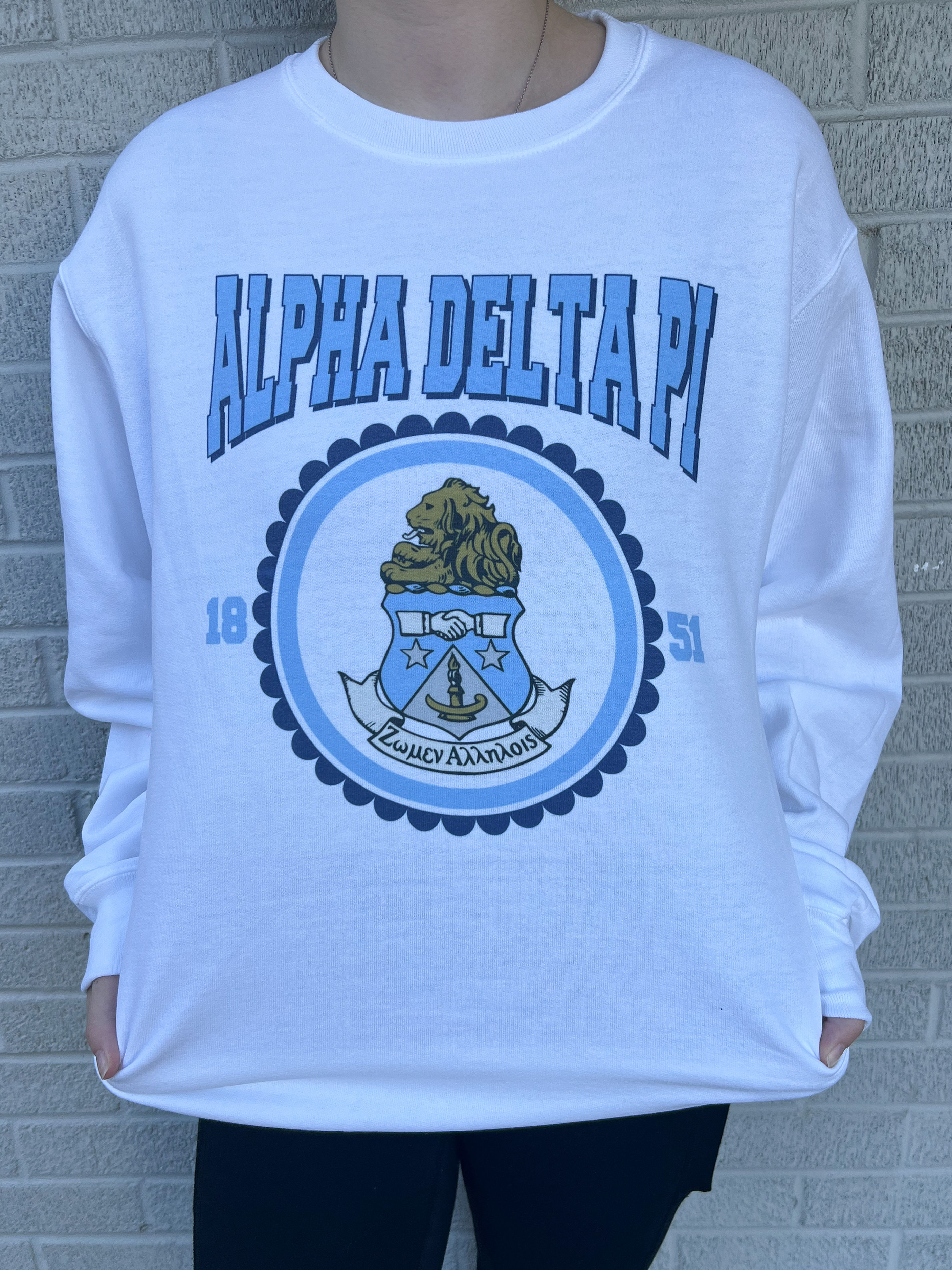 Alpha Delta Pi Collegiate Scalloped Crest Sweatshirt