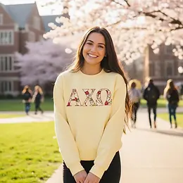 Alpha Chi Omega Floral Letter Sweatshirts