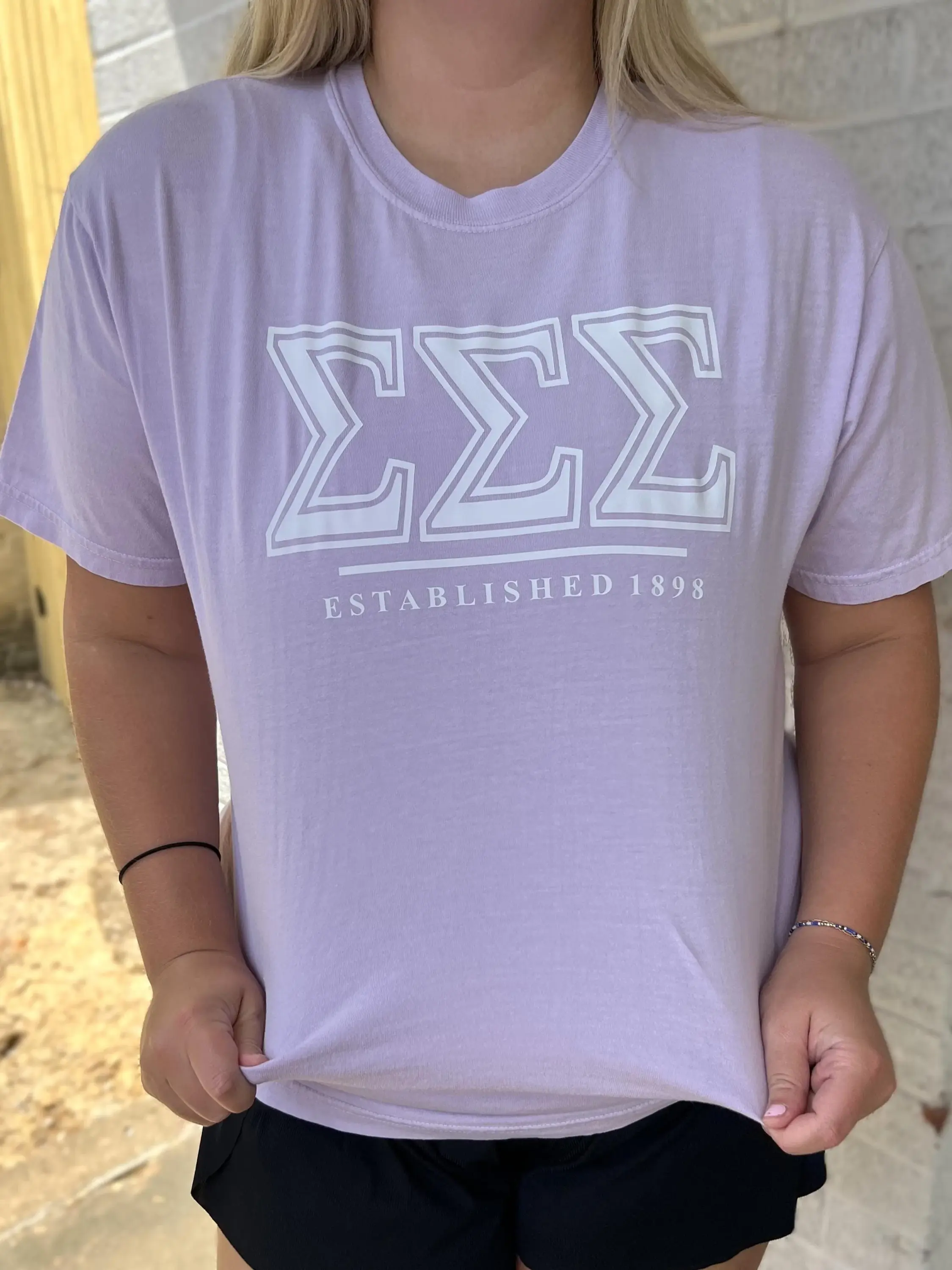 Sigma Sigma Sigma Greek Letter and Established Date Sweatshirt