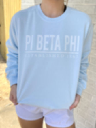 Pi Beta Phi with Line and Established Date T-Shirt and Sweatshirt