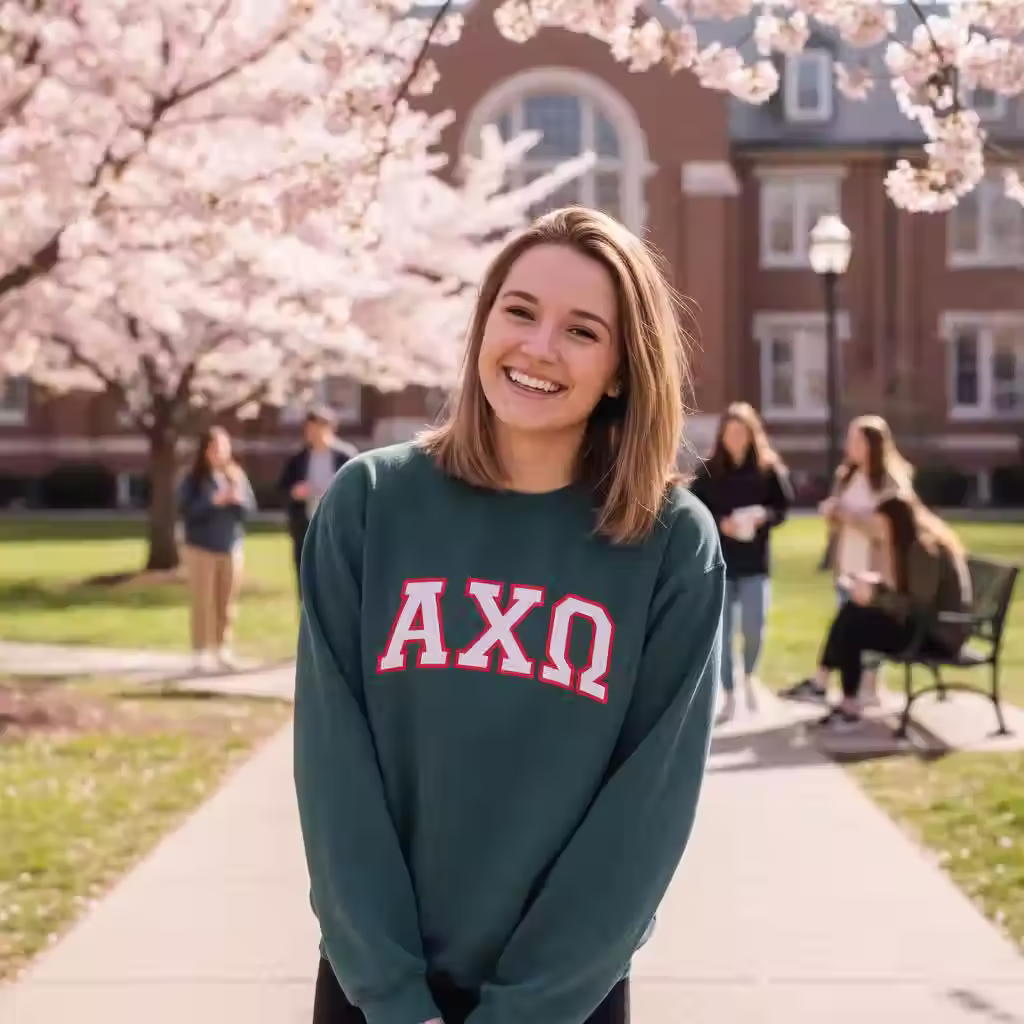 Alpha Chi Omega Varsity Letter Sweatshirts