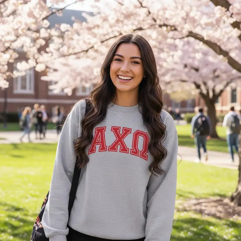 Thumbnail: Alpha Chi Omega Red Varsity Sweatshirts