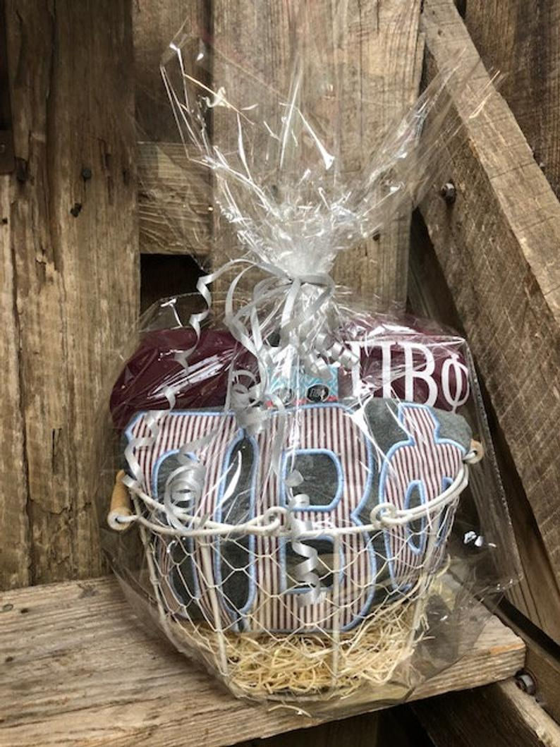 Thumbnail: Pi Beta Phi Arrow Gift Basket - Includes: Quarter Zip, Earrings, Raised Letter T