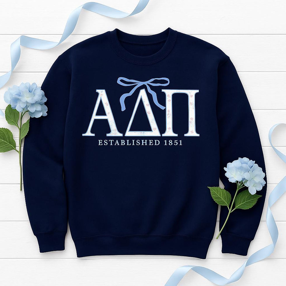 Thumbnail: ADPi Greek Floral Print Sweatshirts and T-shirts: Alpha Delta Pi Sorority