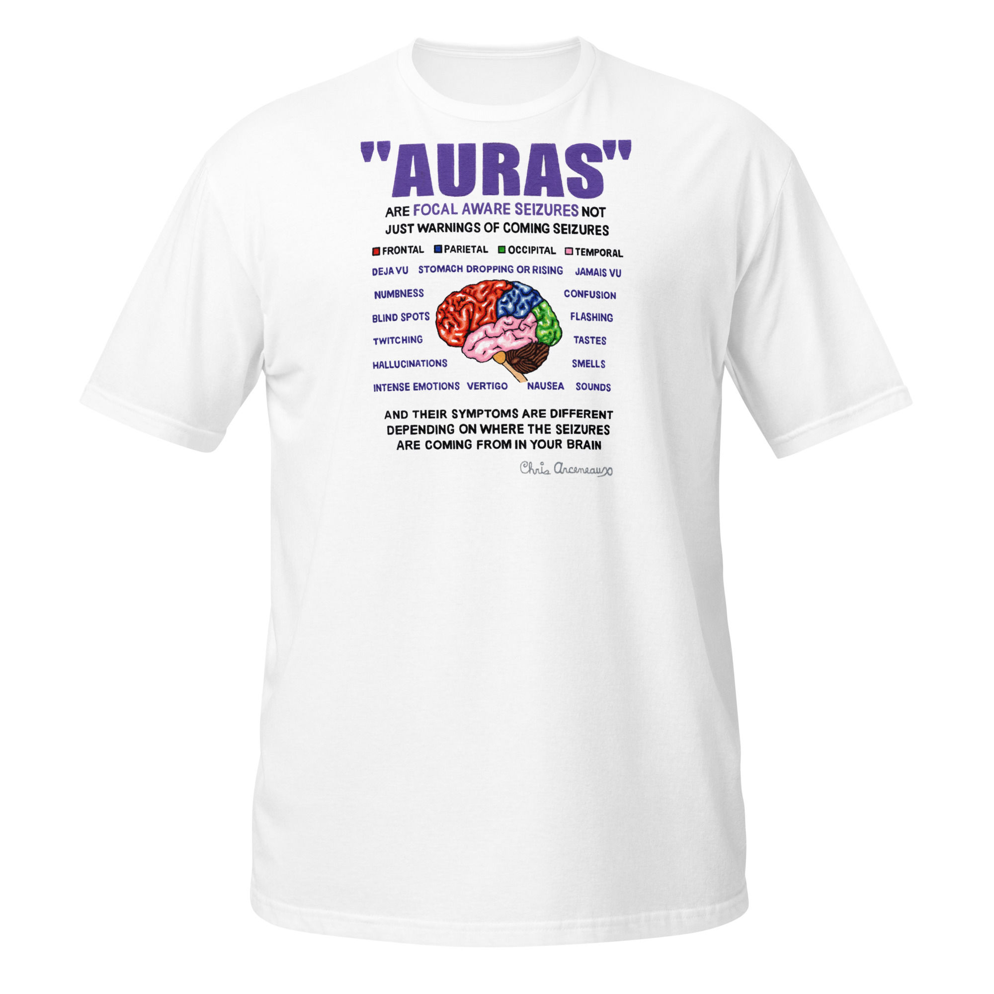  2 AURAS ARE SEIZURES Short-Sleeve Unisex T-Shirt