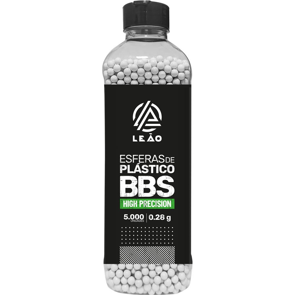 Esfera Airsoft BBs Leão 0.28g 6mm pote com 5000 bolinhas