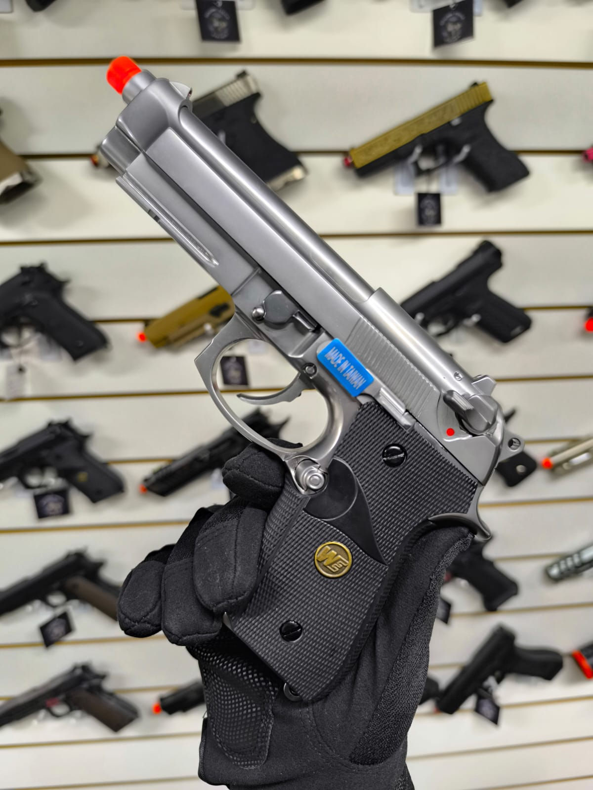 WE GBB M92 STANDARD BLOWBACK AIRSOFT PISTOL CHROME