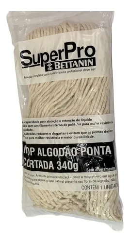 Mop Úmido Algodão Ponta Cortada Bettanin SuperPro- 340gr