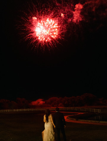 bride and groom at tubac golf resort and spa watching fireworks