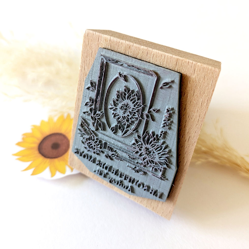 Miniature : Livres & Tournesols - Tampon Ex Libris