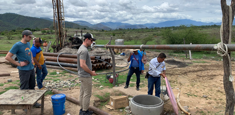 volunteers working on the school