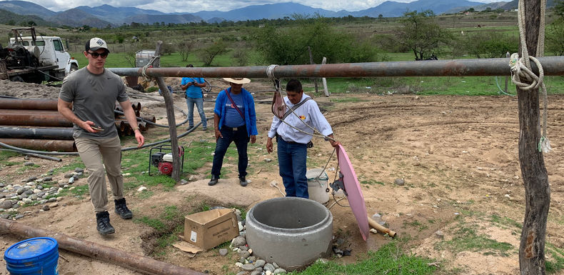 volunteers working on the school