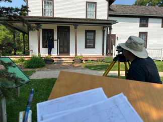 surveying the building