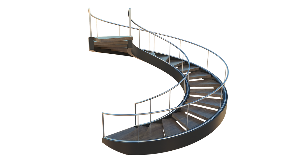 Thumbnail: Architectural Spiral Stairs with Treads Side Rails and Handrail