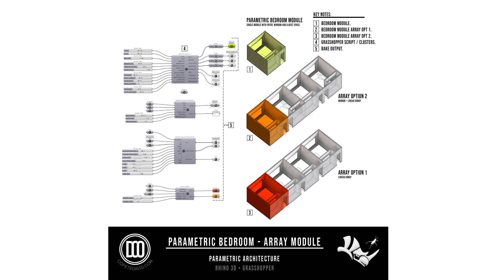 Parametric 3D Floor Plan Bedroom Design Layout Cluster + Array