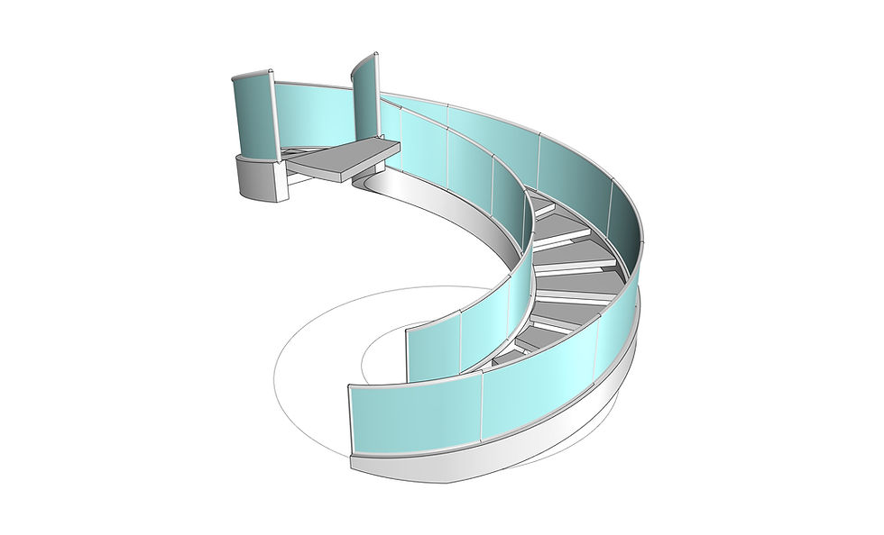 Thumbnail: Architectural Spiral Stairs with Treads Side Rails and Handrail