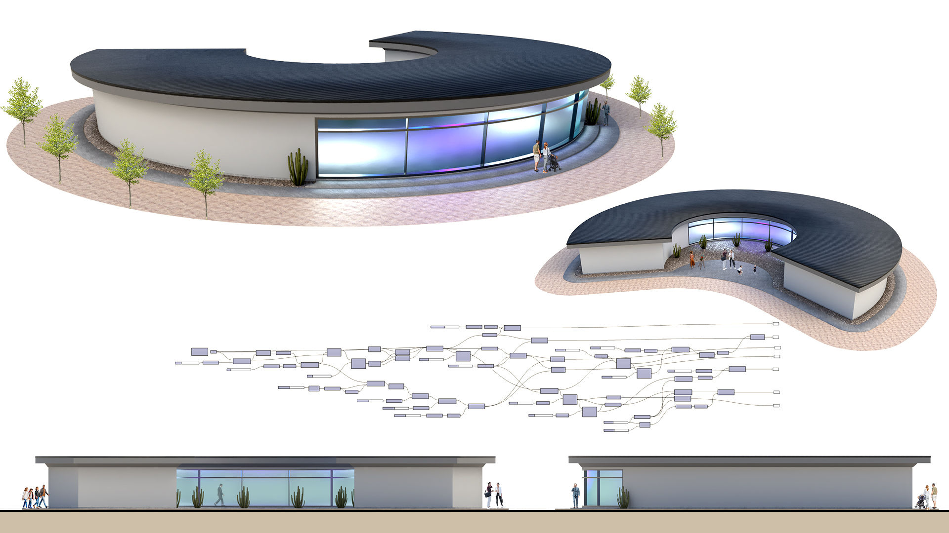 Courtyard Building Half Circle Building v1