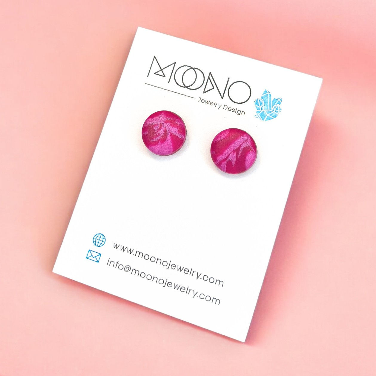 Akciós pötty fülbevaló No. 86. - rózsaszín mix