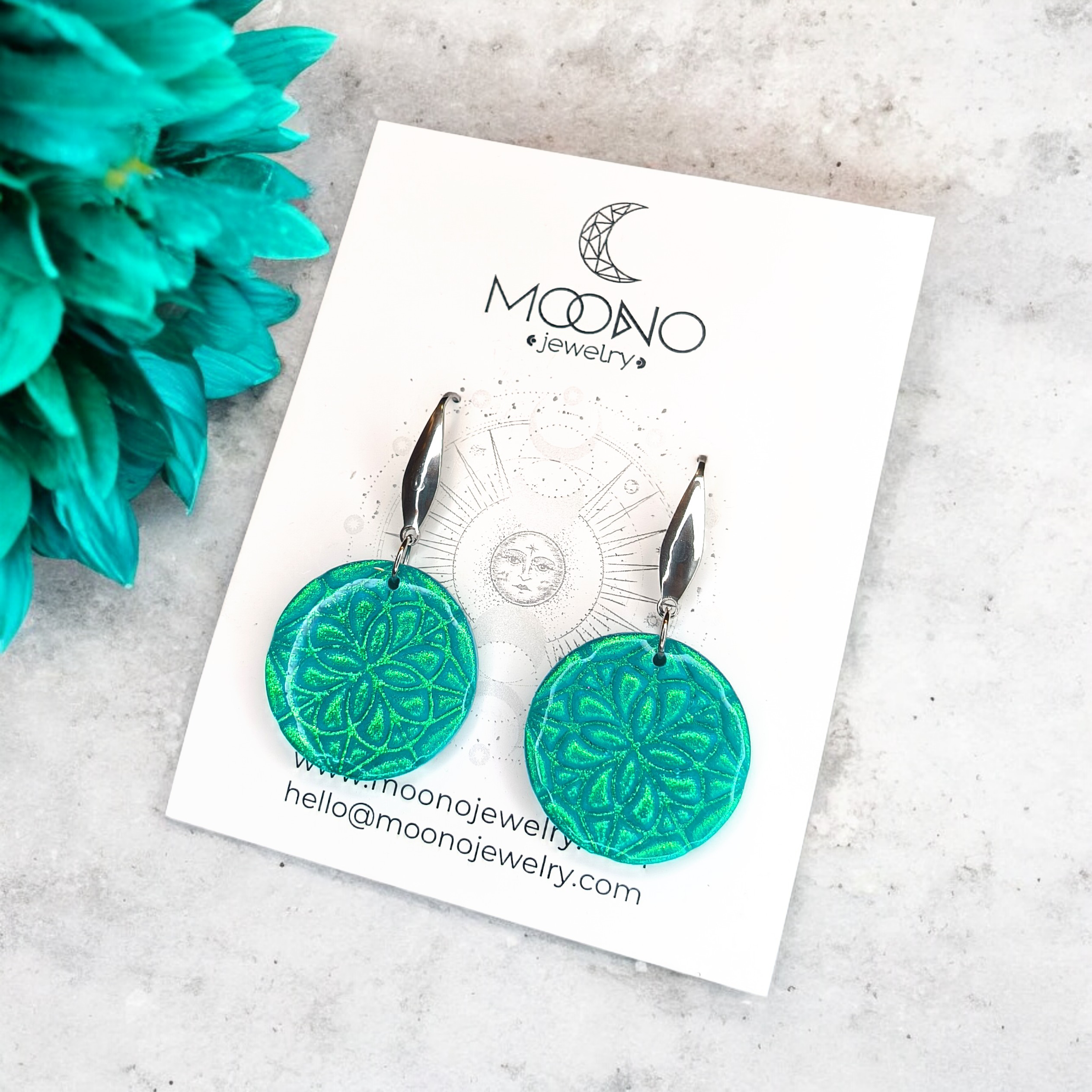 Morocco fülbevaló - irizáló menta