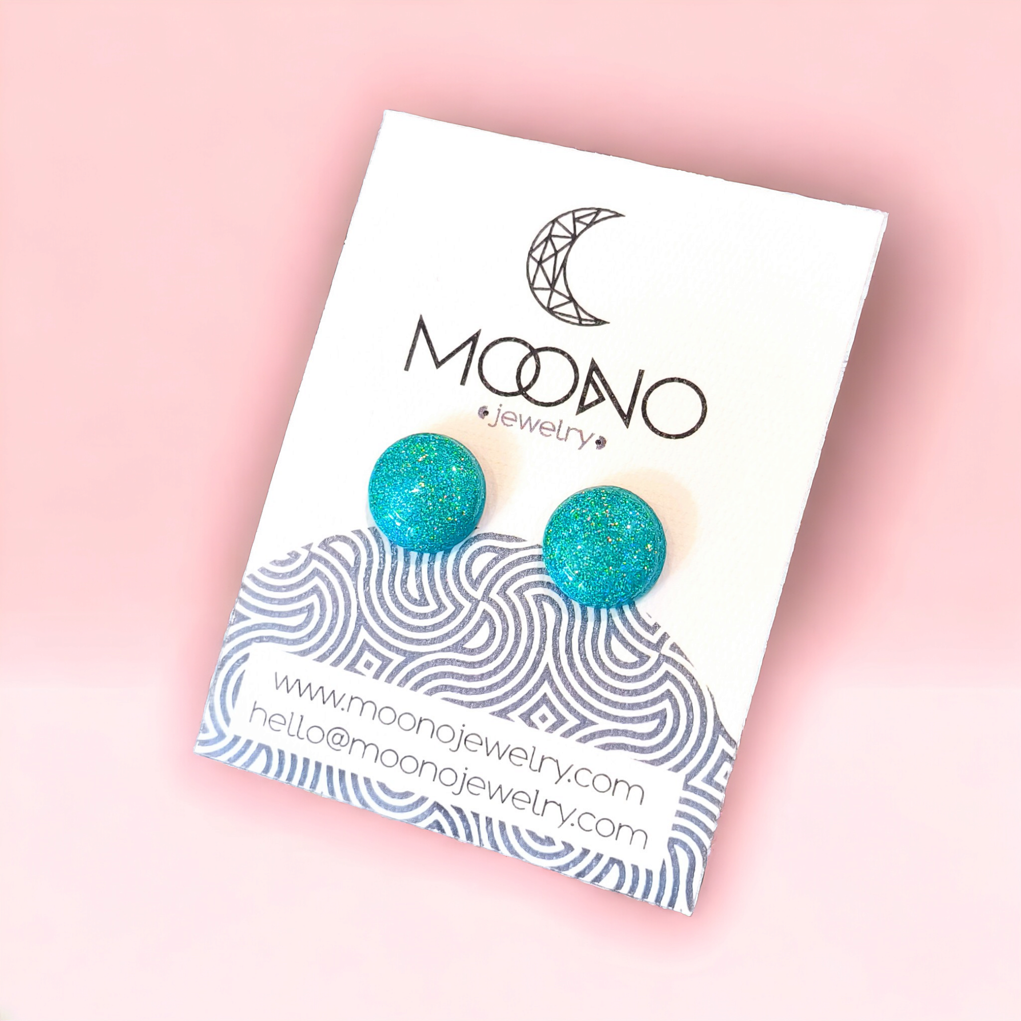 Csillámos türkiz bedugós pötty fülbevaló