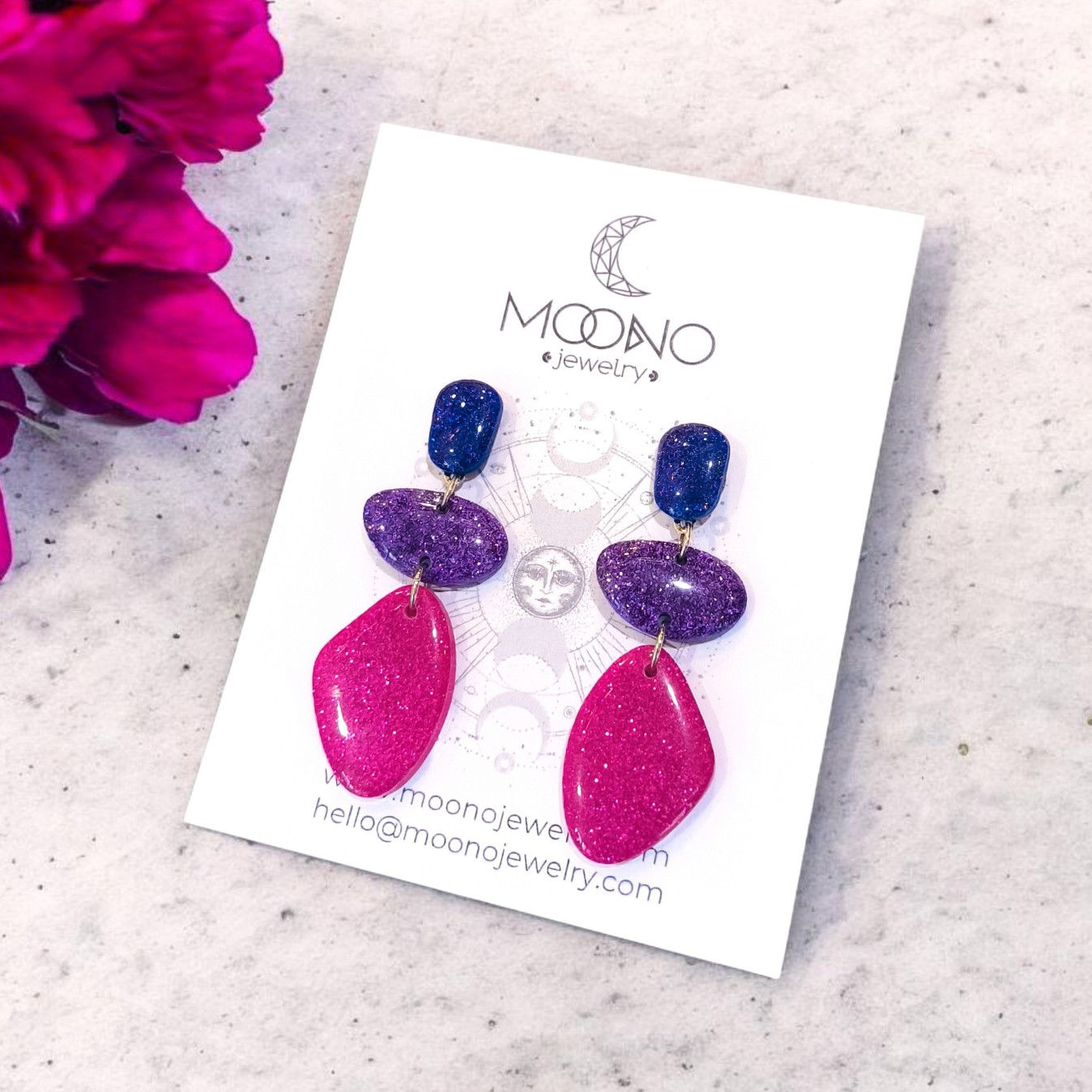 Funky Pebbles No. 2. fülbevaló - royal berry mix 1.